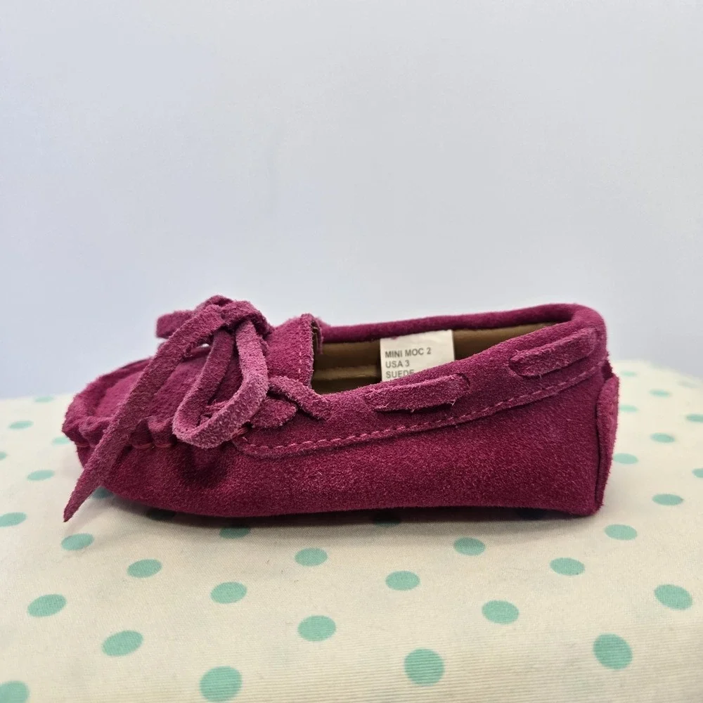 Cole Haan Infant Shoes Grant Driver Moccasins Electric Pink Suede 0-3 Months